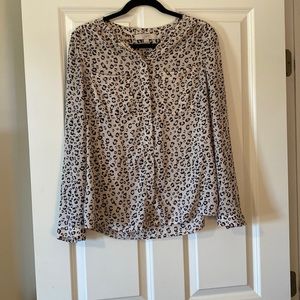 Ann Taylor Loft Leopard Print Button-up Blouse